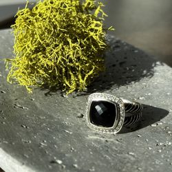 David Yurman 11mm Black Onyx Albion Ring - Size 9