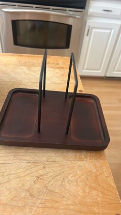 Wood and Metal Napkin and Condiment Stand