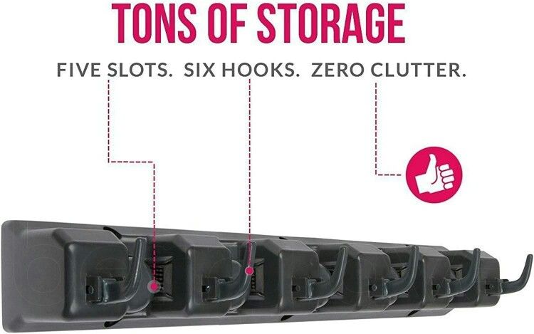 Broom Holder and Garden Tool Organizer Up to 1.25-Inches