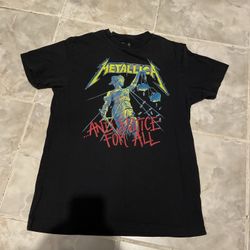 Vintage Y2K 2007 Metallica And Justice For All Short Sleeve Shirt Adult Size S