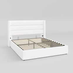 White Velvet Queen Bed Frame 