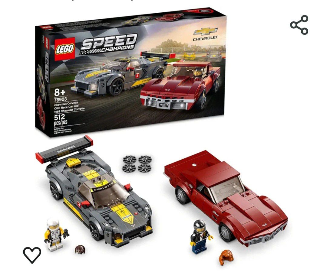 LEGO Speed Champions Chevrolet Corvette C8.R Race Car and 1969 Chevrolet Corvette 76903 Building Kit; New 2021 (512 Pieces)