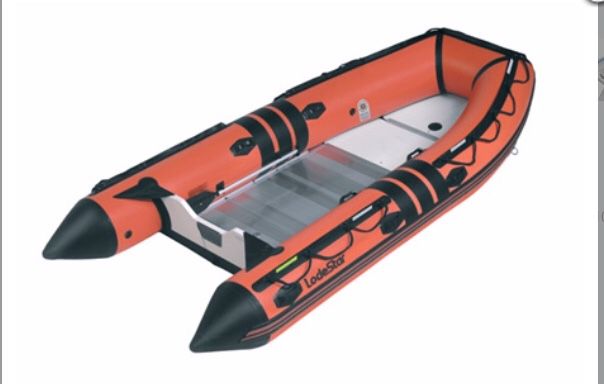 Load star inflatable boat with wood floor