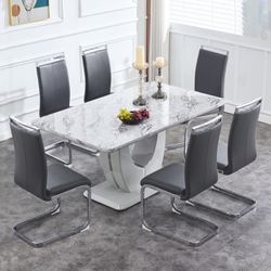 Modern 5 Piece Dining Table Set (table and 4 Chairs )