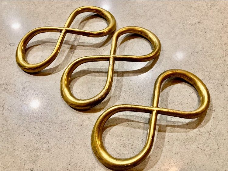 VINTAGE Mid Century Modern Brass Drawer Pulls