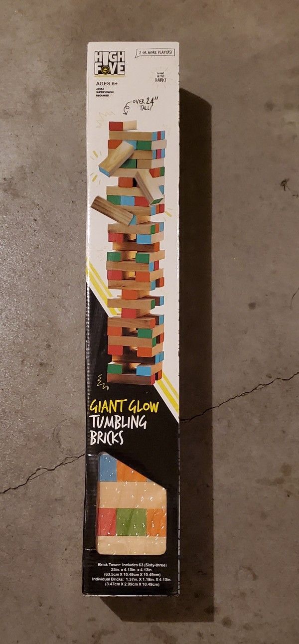 NEW Giant Glow Tumbling Bricks Yard Game (2 ft. tall)