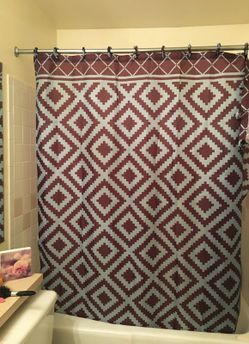 Shower curtain and mat for sale $5