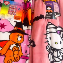 Hello Kitty and Carebear Blanket