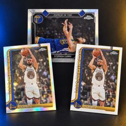 2025-26 Topps Chrome Update Stephen Curry 6-Card Lot Refractor MT-2 + 4x Base