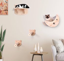 VENIBOBO Wall Mounted Cat Shelves And Perches Cat Wall