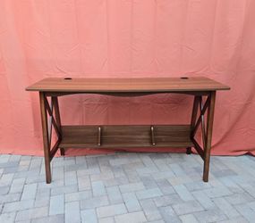 Long Writing Desk w Bookshelf