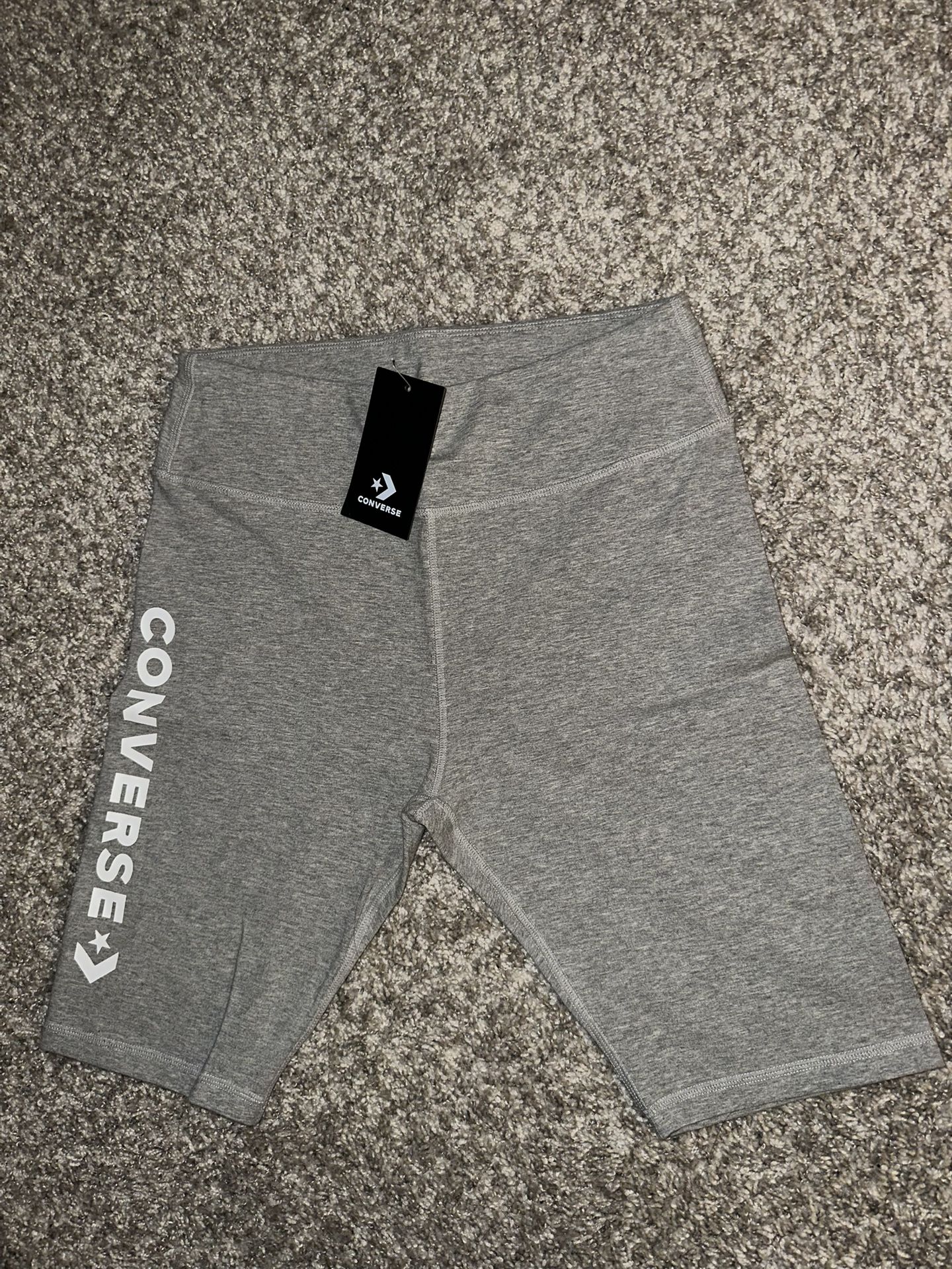 Converse grey high rise biker shorts size L