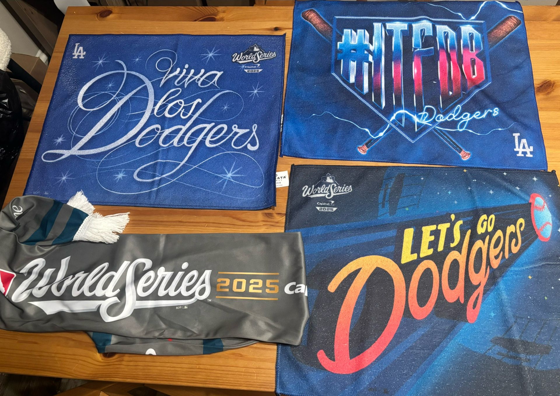 World Series Dodgers Scarf Rally Towel Set Games 1 2 3
