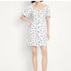 Old Navy Puff Sleeve Linen Blend Mini Dress