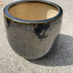Black Ceramic Plant Pot