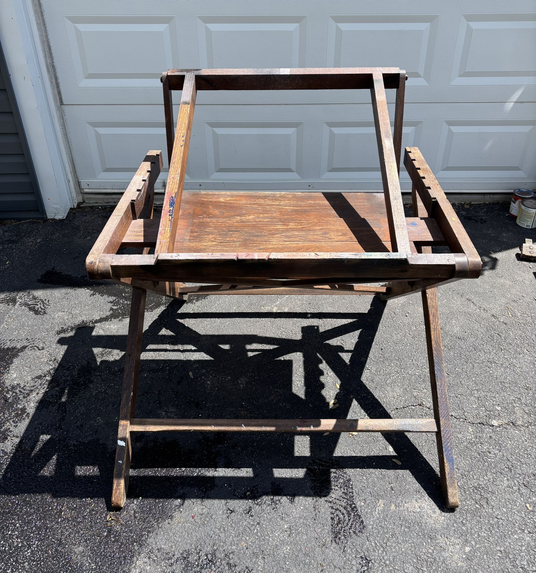 Antique Adjustable Wooden Easel / Drafting Table - Fantastic!