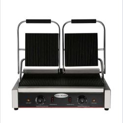 🥪Serv-Ware EPG-200GG Double Sandwich Panini Grill w/ 18" x 9" Grooved Plates, 120V🔥