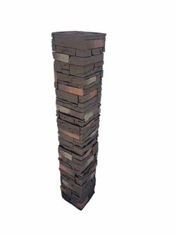 Country Ledgestone Himalayan Brown 2 Pc Post Cover One piece cracked but easy repair. Retails $138.52