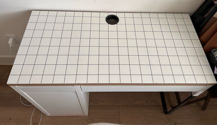 White IKEA Desk – Home Office, Storage Drawer