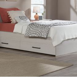 Sauder Summit Station Twin Mate's Bed with 2 Drawers, Glacier Oak Finish
