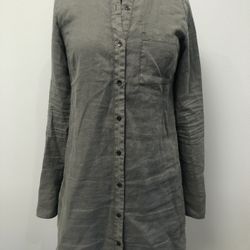 New Michael Stars Woven Linen Shirt Dress in Camo XS