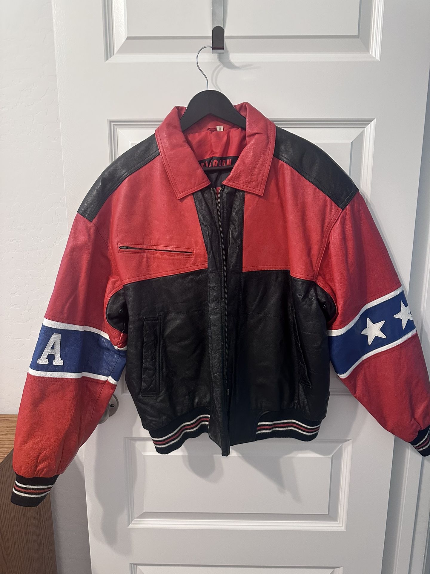 Men’s Genuine Leather Michael Hoban USA Jacket Large