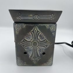 Scentsy "CHARITY" Full Size Gray Cross Warmer *RETIRED