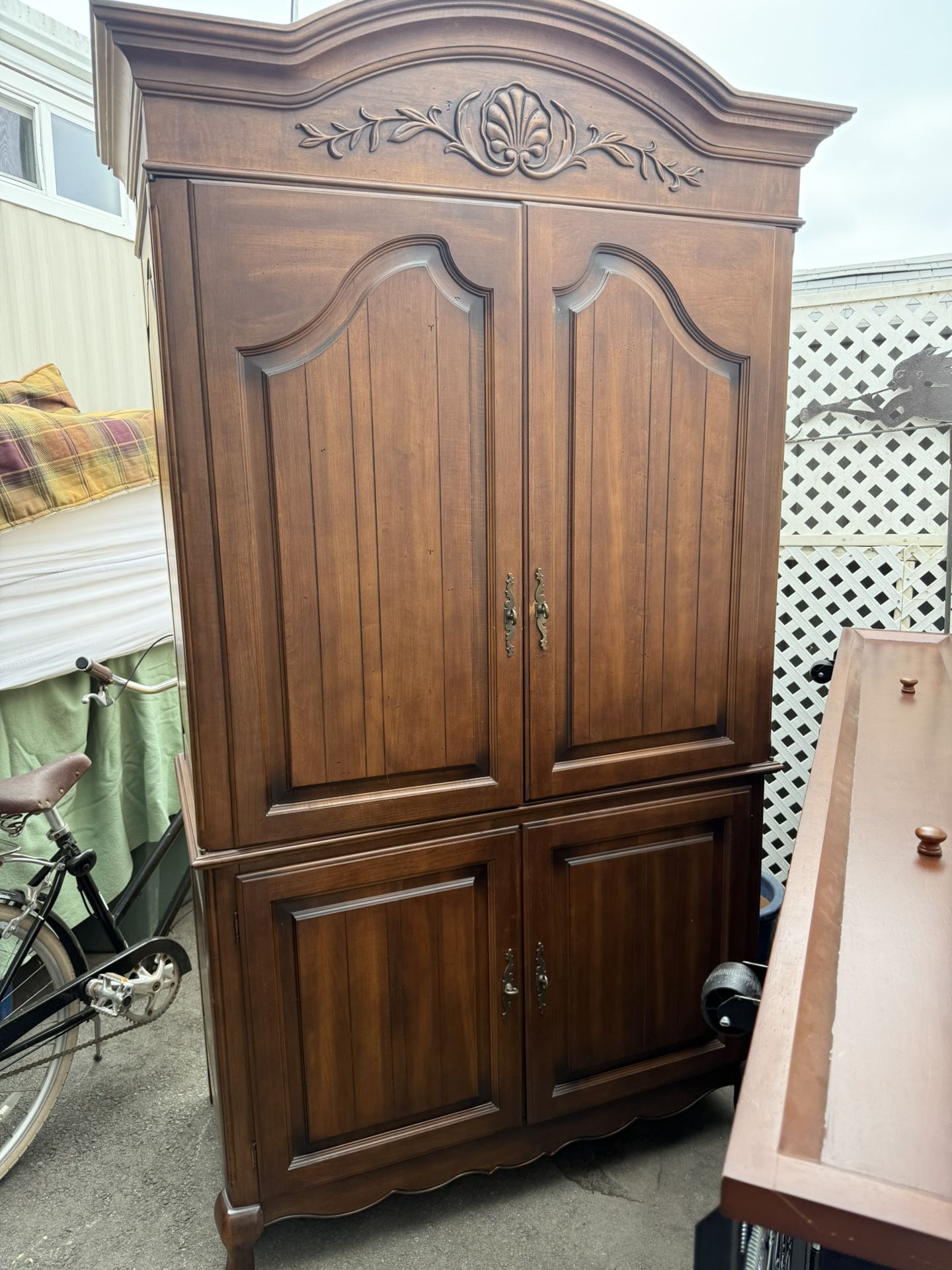 Vintage Solid Wood Armoir Made In Canada