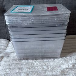 Six Storage Boxes With Lids