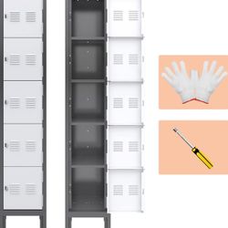 Metal Lockers for Employees,5-Tier Storage Locker,Locker Cabinet for Home Gym Office School Garage w