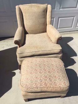 Wing Back Chair and Ottoman