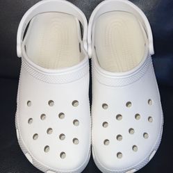 CROCS Classic Clogs Womens 12 Mens 10 Unisex White Shoes Slip On