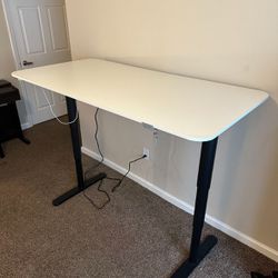 Wooden Table Desk - WORKING Motorized sit stand