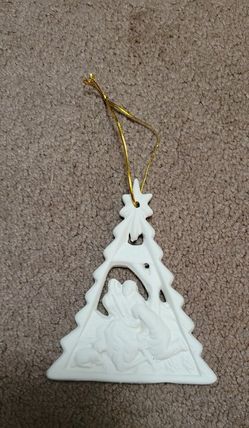 White Ceramic Nativity Ornament