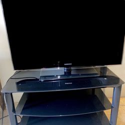 Black Tempered Glass TV Stand 