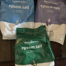 Amazon Basics Epsom Salt Muscle and Feet Relaxation, Soothing, 3 Pound Pack Of 3