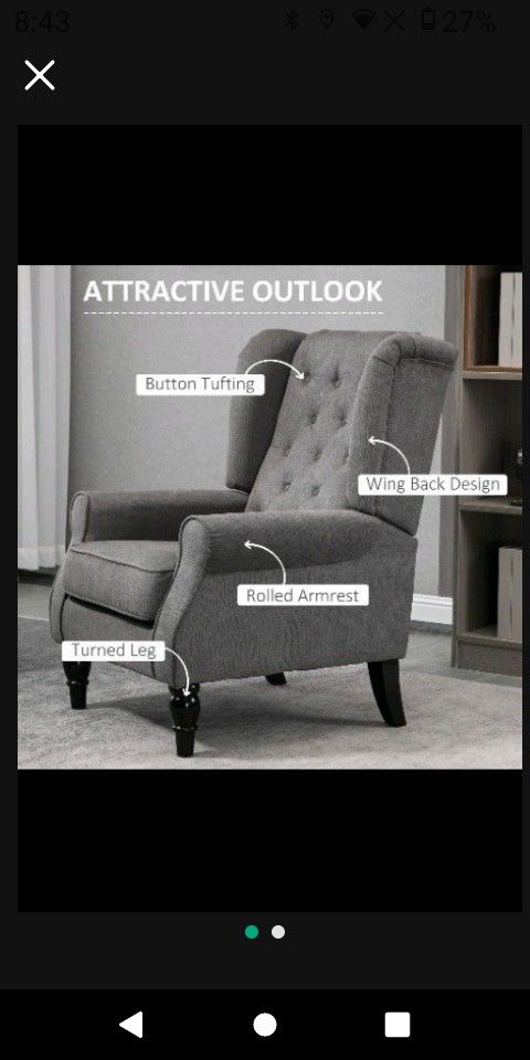 Start The Gray Accent Chair Dark Gray Wingback Chair Blue Accent Chair Blue Wingback Chair Brand New Inside The Box Office Furniture Living Room