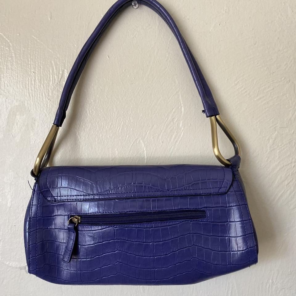 women’s faux reptile shoulder bag purple $15