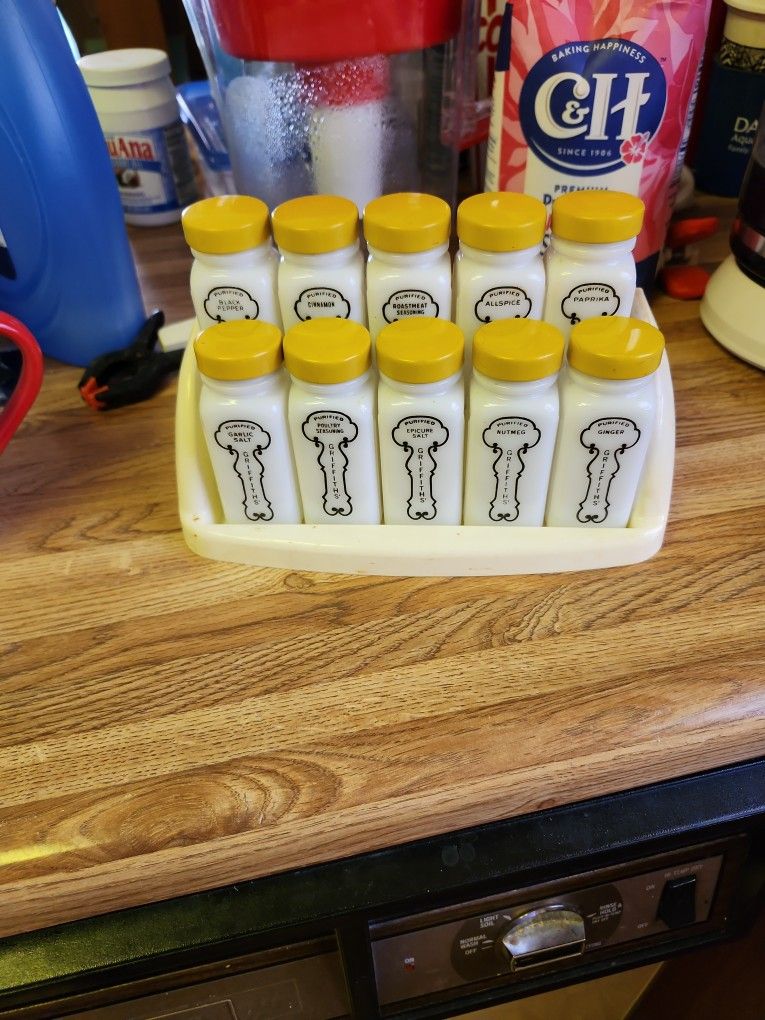1930's Griffiths Glass Spice Rack