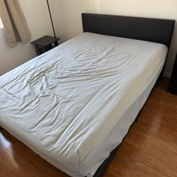 Modern Black Bed Frame + Mattress – Excellent Condition
