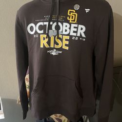 Men's San Diego Padres Fanatics Brown 2022 Postseason Locker Room Pullover Hoodie