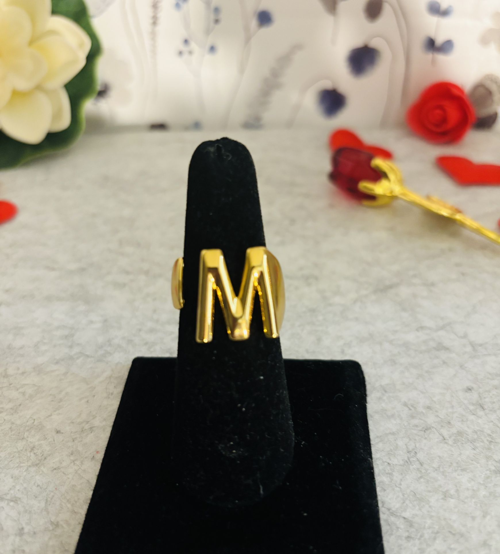 Monogram “M” Ring Size 8
