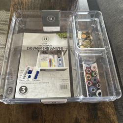 Drawer, Organizer Set Of Two Multipurposeo, Brand New, !Three Compartments
