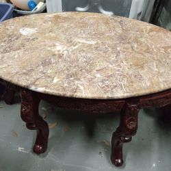 Solid Marble Coffee Table & 2 End Tables 