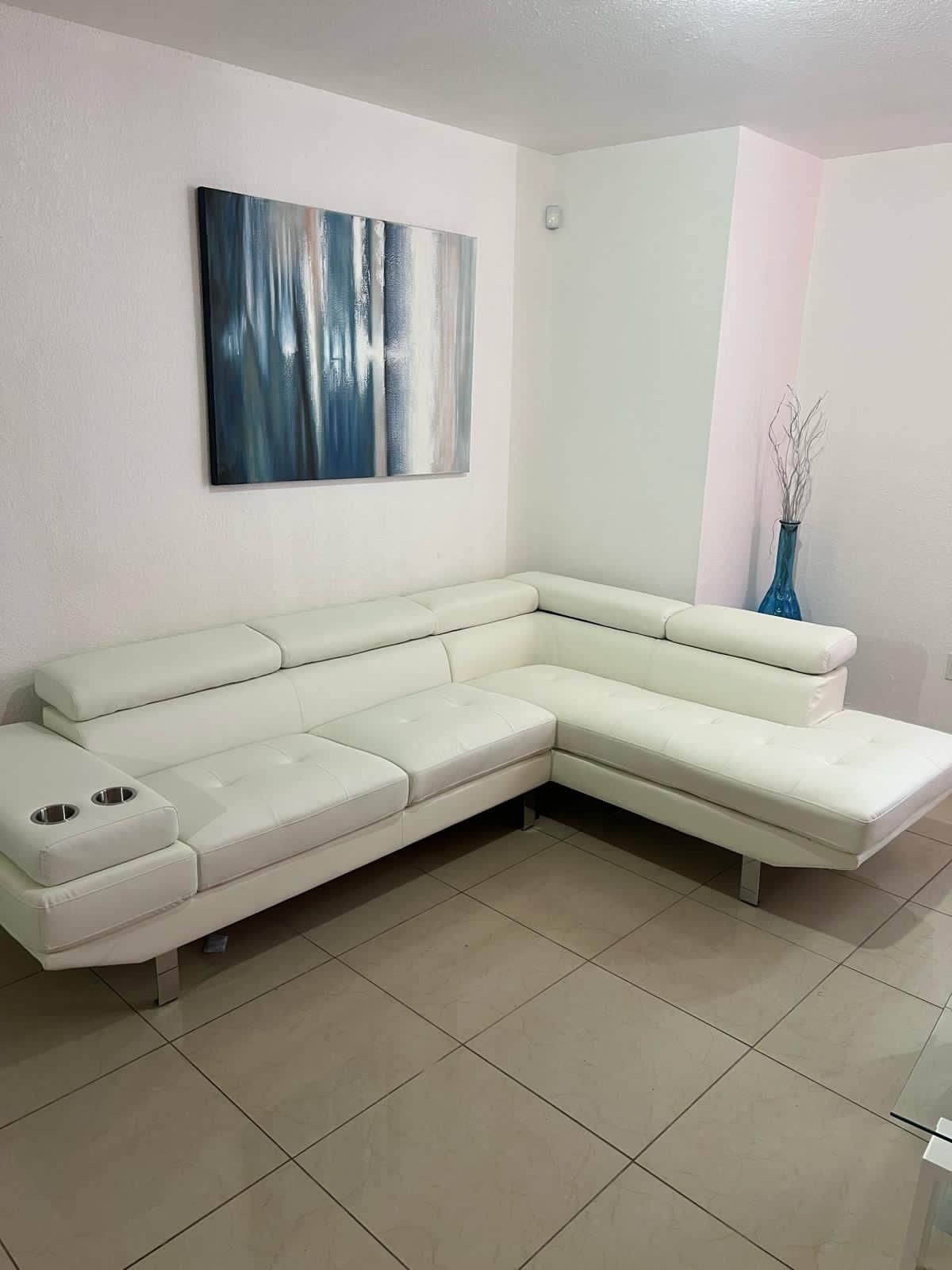 Sectional With Cup Holder. Brand New. Financing Available