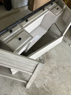 BRAND NEW!!! Grey And White Wood Desk