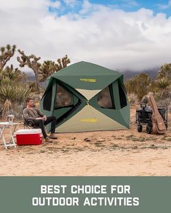 C374 $140 FanttikOutdoor Alpha C4 Ultra Camping Tent 4 Person Pop Up Instant Cabin Setup in 60 Seconds Portable Hub Tent with Rainfly & Windproof for