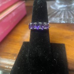 Vintage Amethyst Sterling Silver Ring Size 7