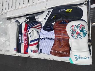 New Premium Headcovers! Ping TaylorMade Barstool Sports Folds Of Honor Blended Etc! $40 Retail!