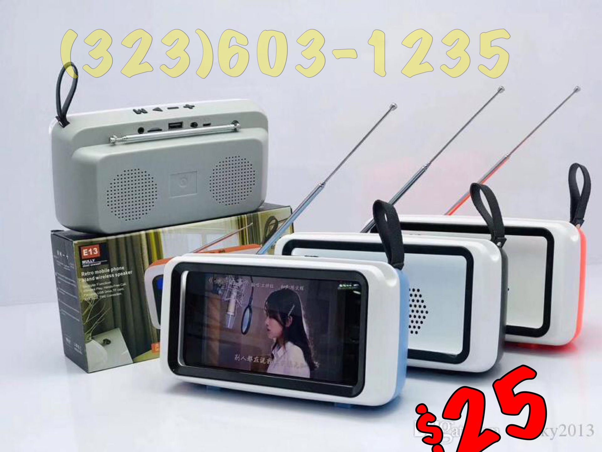 Retro TV Shaped Speaker • Perfect for Long Phones • Notes/Galaxy Plus/Stylos/Big iPhones